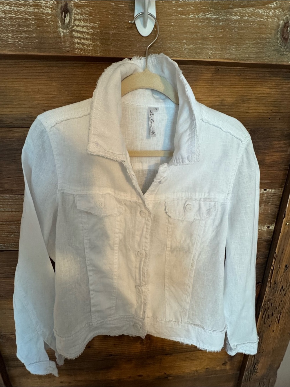 Lulu B Linen Blend White Women's Jacket Small